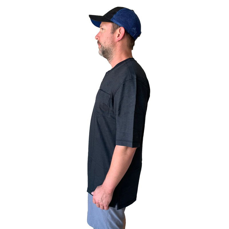 Nano Tex Pocket Short Sleeve Classic Henley Shirts for Men