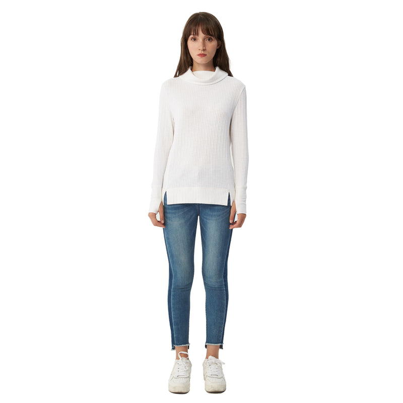 Womens Long Sleeve Pullover Cowl Neck Sweater