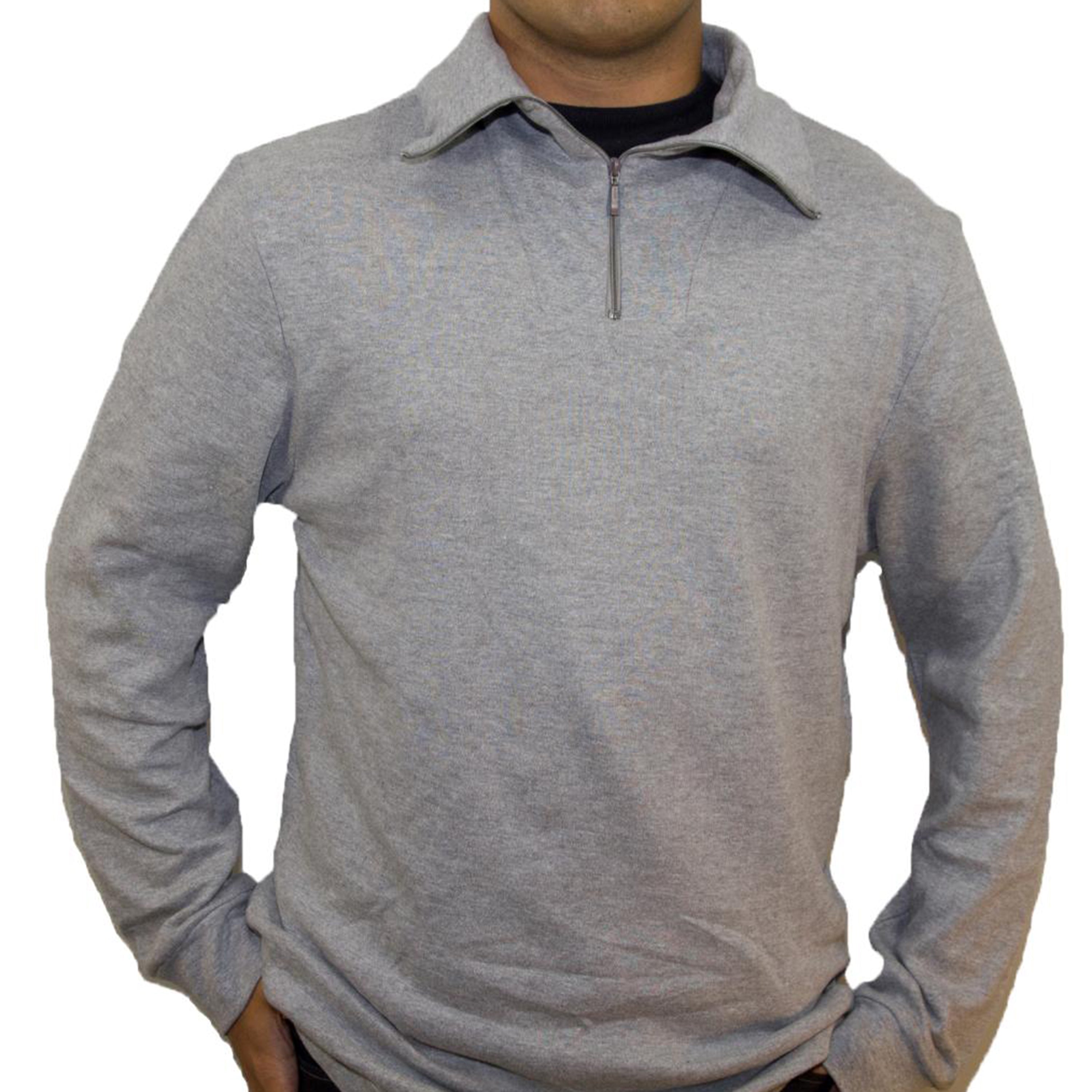 Mens Cotton Ski Zipper Turtleneck Pullover Sweater MaksActivewear