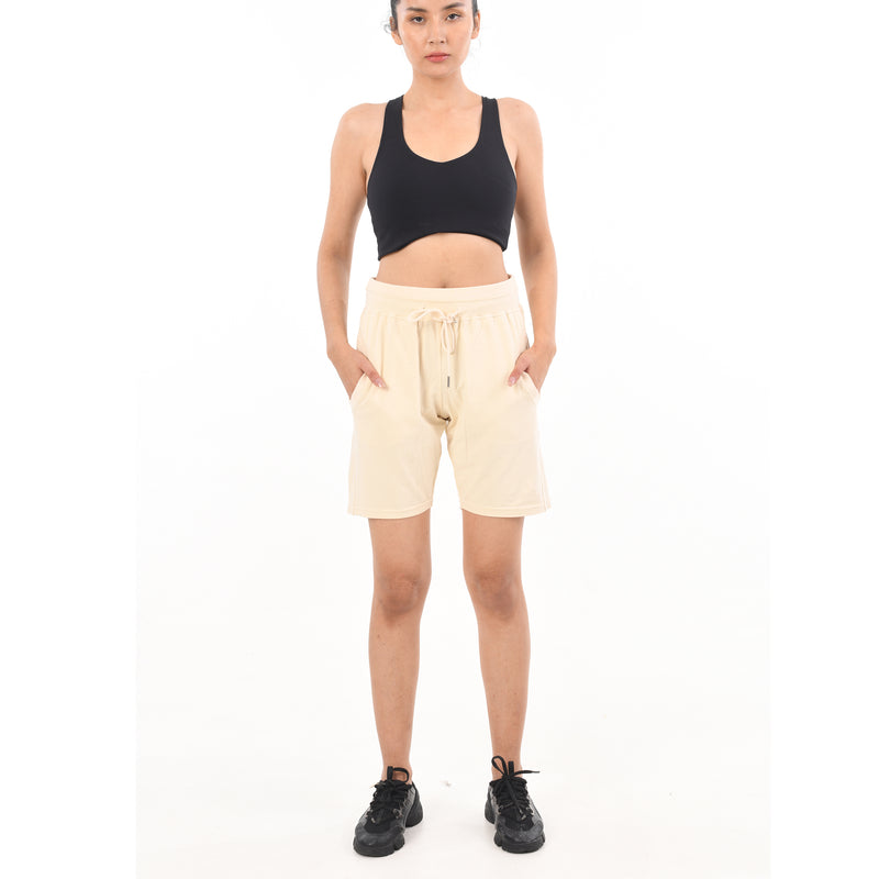 Ladies Drawstring Cotton Lycra Euro Design Casual Sports Barmuda Shorts