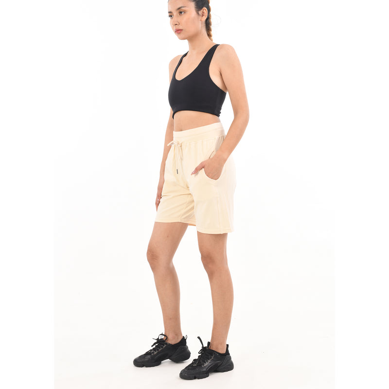 Ladies Drawstring Cotton Lycra Euro Design Casual Sports Barmuda Shorts