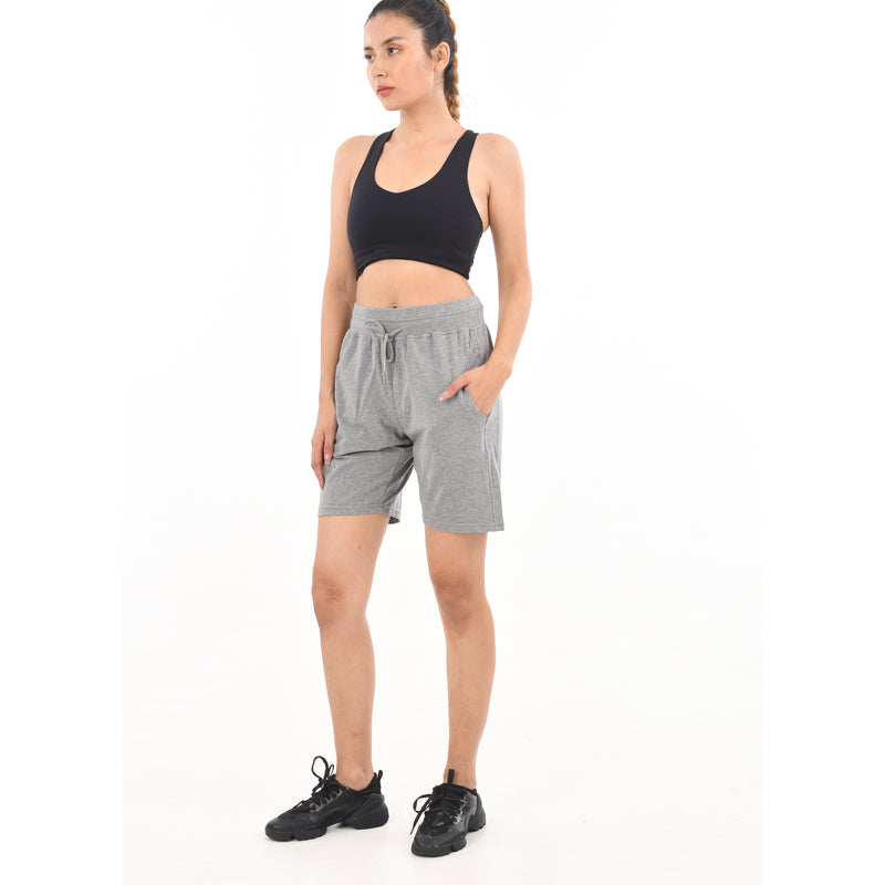 Ladies Drawstring Cotton Lycra Euro Design Casual Sports Barmuda Shorts