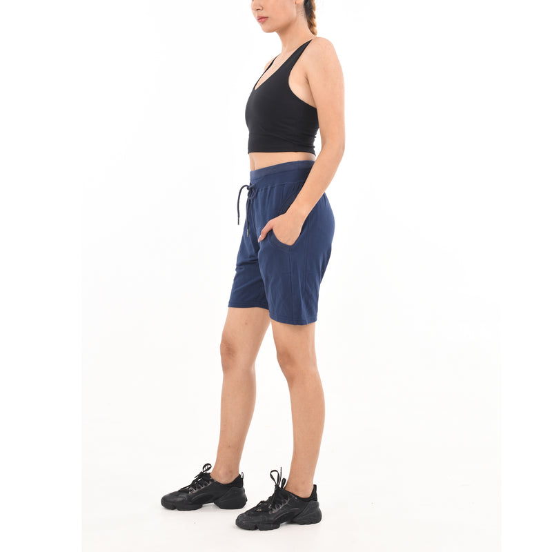 Ladies Drawstring Cotton Lycra Euro Design Casual Sports Barmuda Shorts
