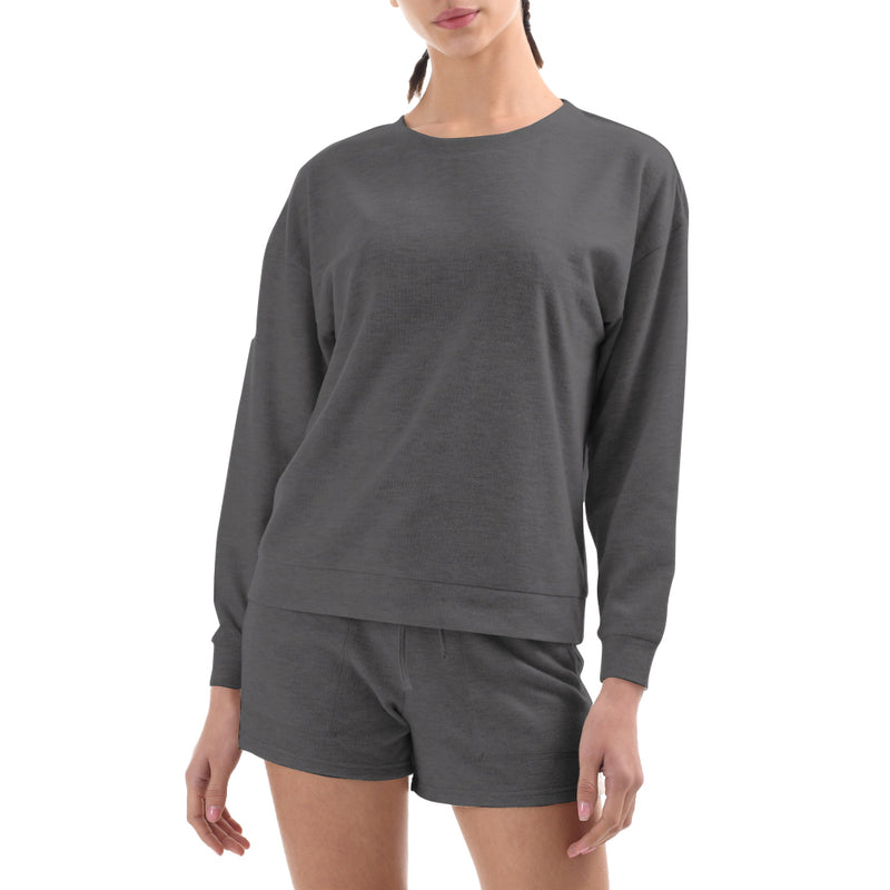 Womens Two Piece Top and Shorts Loungewear Set