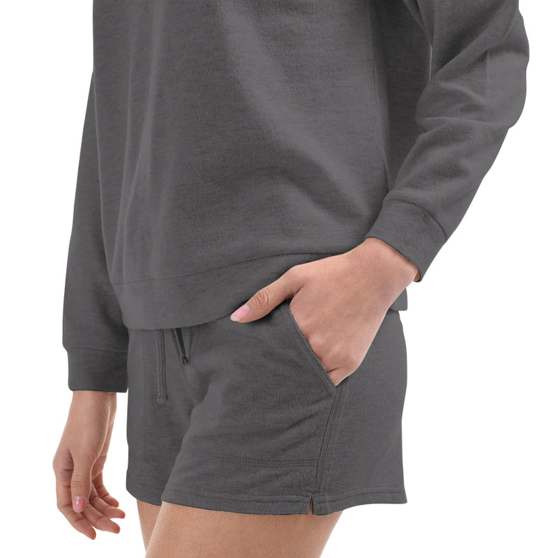 Womens Two Piece Top and Shorts Loungewear Set