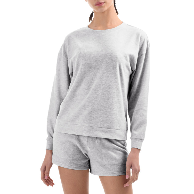 Womens Two Piece Top and Shorts Loungewear Set