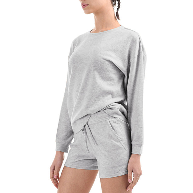 Womens Two Piece Top and Shorts Loungewear Set