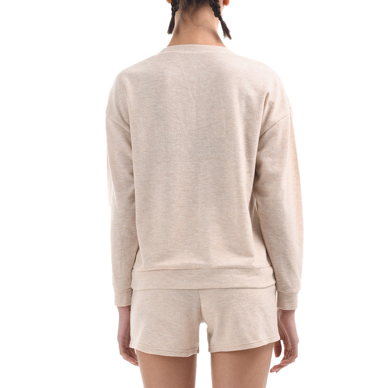 Womens Two Piece Top and Shorts Loungewear Set