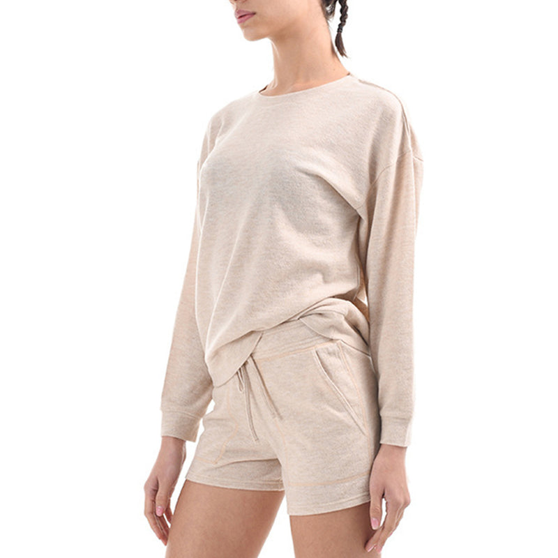 Womens Two Piece Top and Shorts Loungewear Set