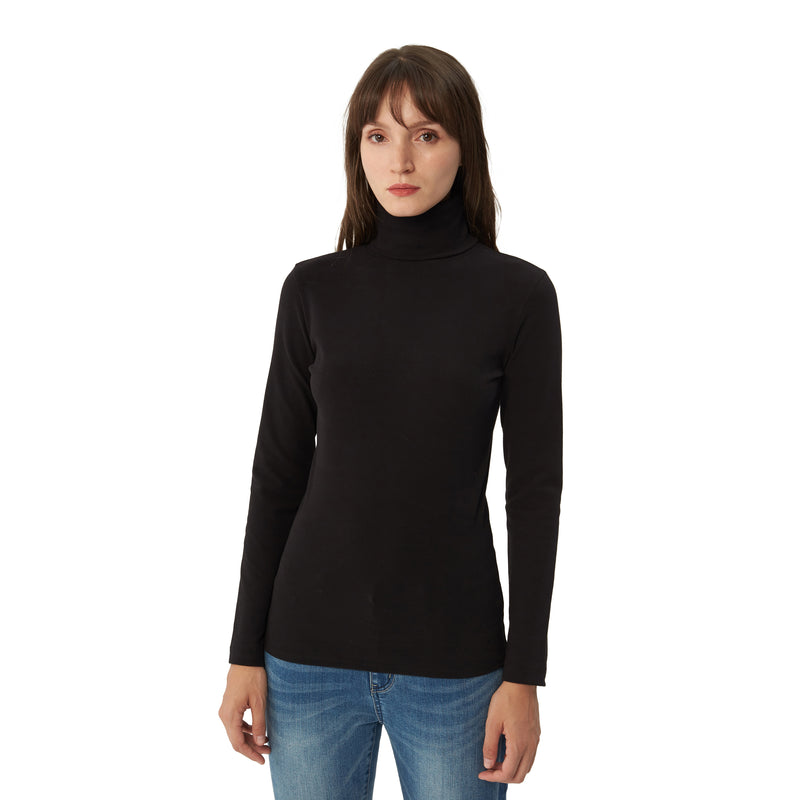 Womens Cotton Long Sleeve Pullover Turtleneck Sweater