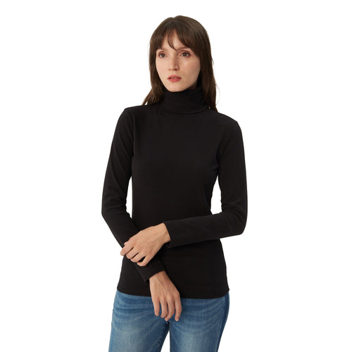Womens Cotton Long Sleeve Pullover Turtleneck Sweater