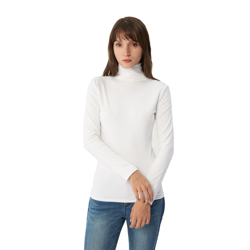 Womens Cotton Long Sleeve Pullover Turtleneck Sweater