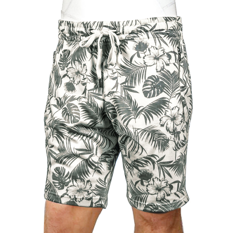 Mens Hawaiian Tropical Print Casual Lightweight Holiday Shorts