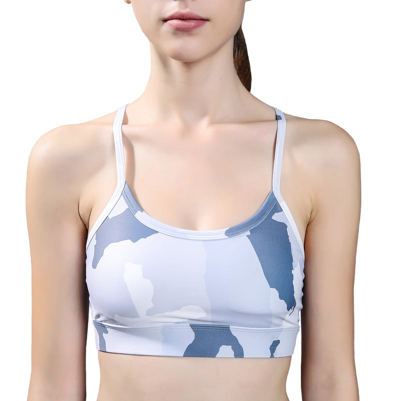 Womens Racerback Camo Sports Bra with Spaghetti Strap