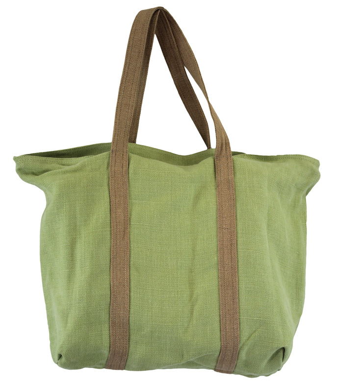 Women Oversized Jute Beach Travel Bag with Twill-Cotton Lining and Zipper Closure