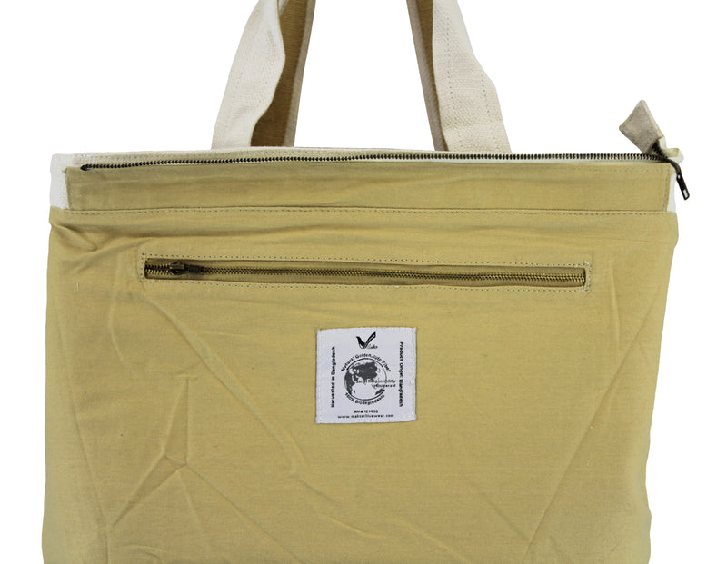 Women Jute Leisure Shoulder Tote Bag Twill-Cotton Lining and Zipper Closure