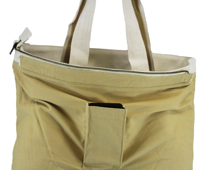 Women Jute Leisure Shoulder Tote Bag Twill-Cotton Lining and Zipper Closure