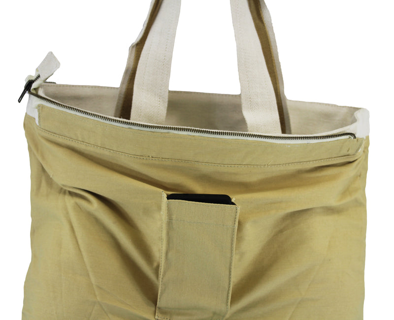 Women Jute Leisure Shoulder Tote Bag Twill-Cotton Lining and Zipper Closure