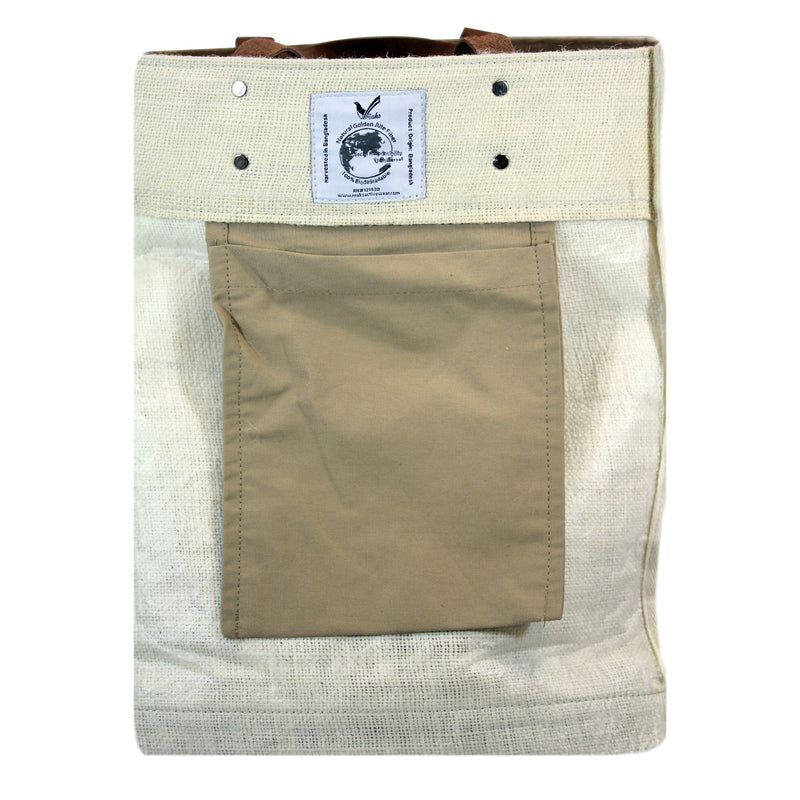 Multi-purpose Heavy Duty Natural Recyclable Leather Handle Grocery Bag