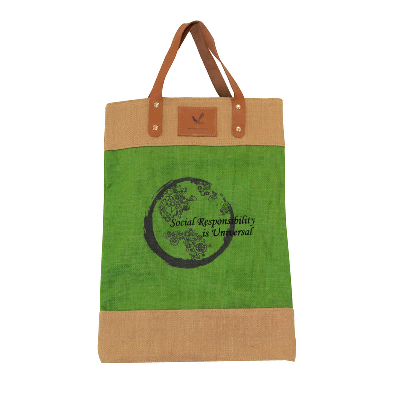 Multi-Purpose Grocery Bag With Leather Handle