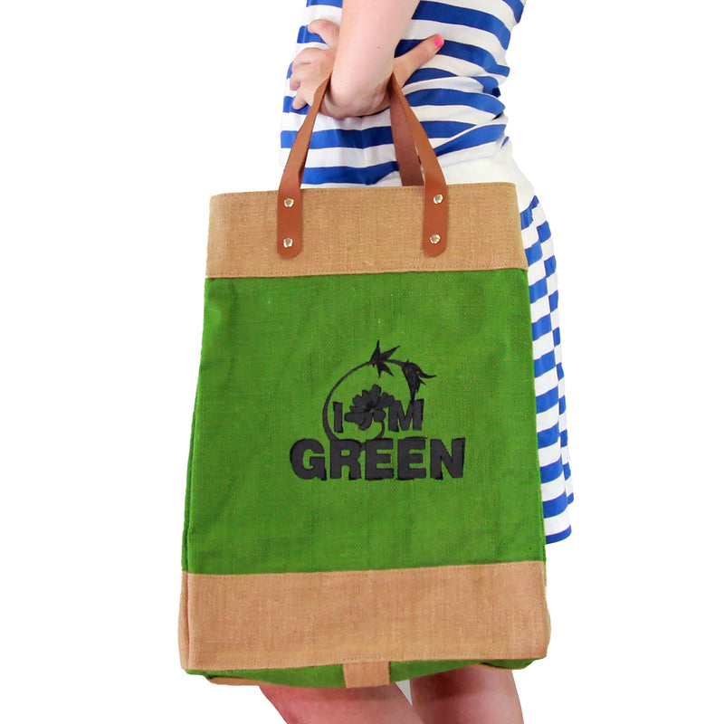 Multi-purpose Heavy Duty Natural Recyclable Leather Handle Grocery Bag