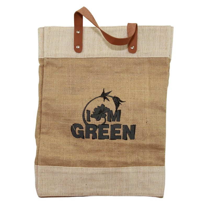 Multi-purpose Heavy Duty Natural Recyclable Leather Handle Grocery Bag