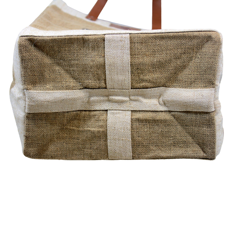 Multi-purpose Heavy Duty Natural Recyclable Leather Handle Grocery Bag
