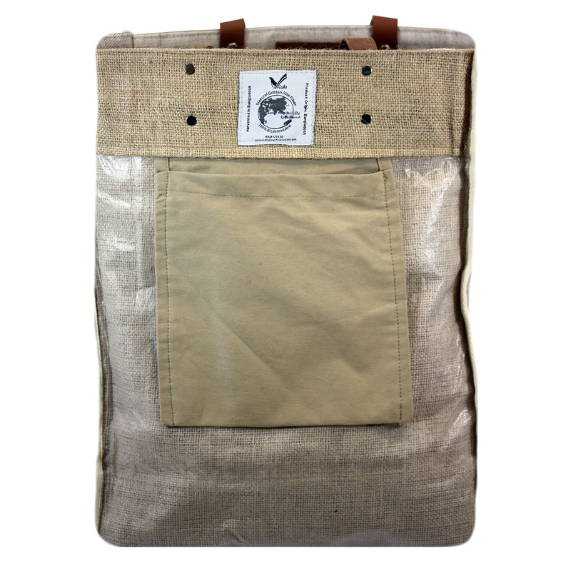 Multi-purpose Heavy Duty Natural Recyclable Leather Handle Grocery Bag