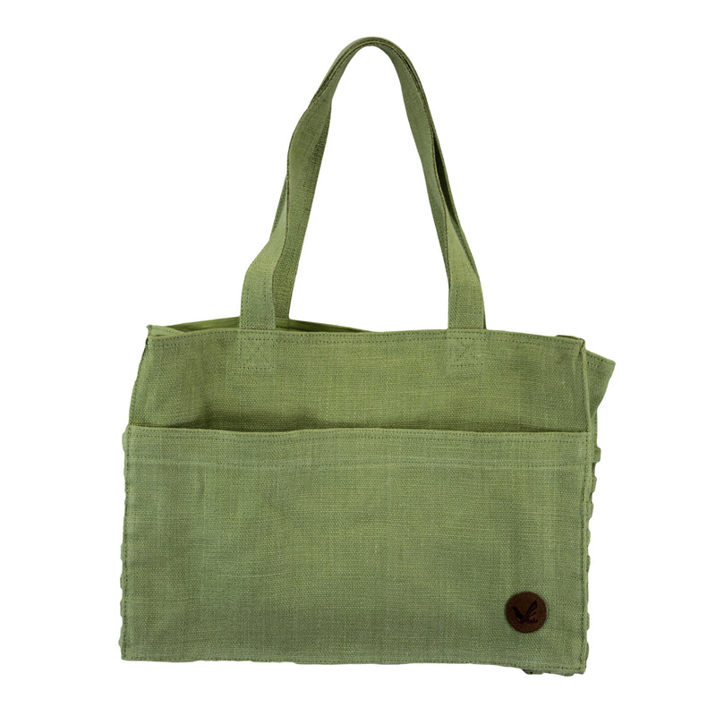 Jute-Cotton Tote Bag With Side Pockets