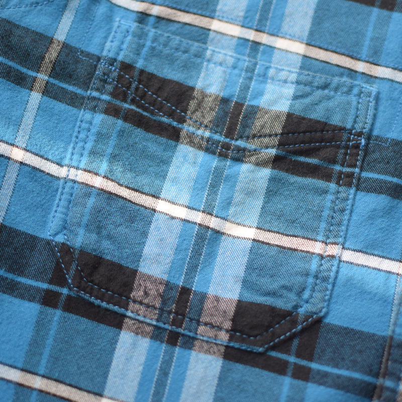 Mens Slimfit Vintage Flannel Plaid Work Shirt 2 Ply 100% Cotton Pre Washed