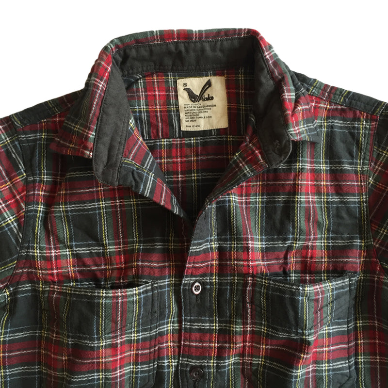 Mens Slimfit Vintage Flannel Plaid Work Shirt 2 Ply 100% Cotton Pre Washed