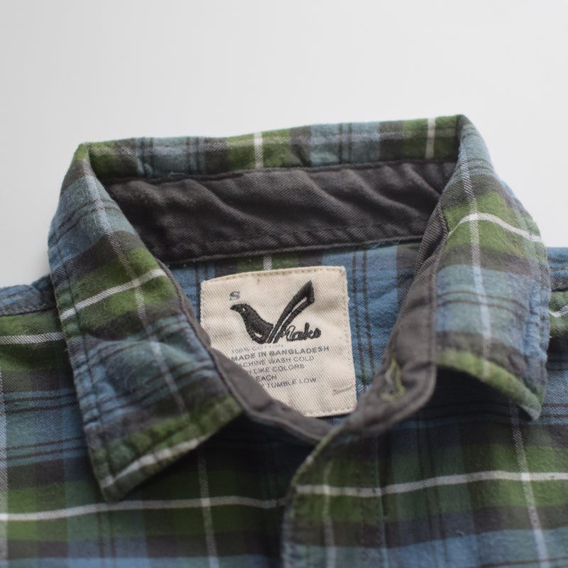 Mens Slimfit Vintage Flannel Plaid Work Shirt 2 Ply 100% Cotton Pre Washed