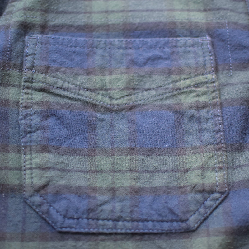 Mens Slimfit Vintage Flannel Plaid Work Shirt 2 Ply 100% Cotton Pre Washed