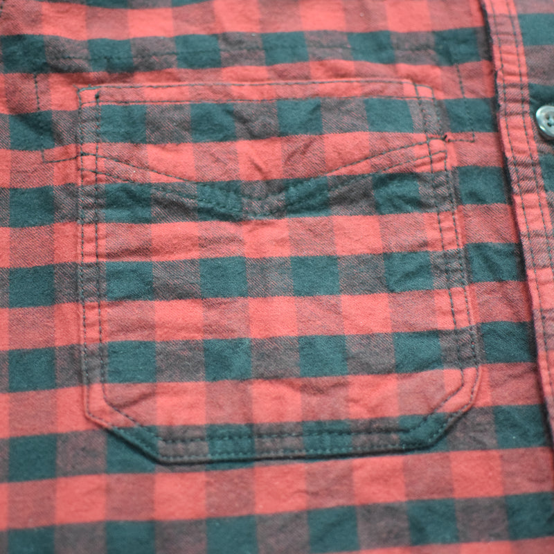 Mens Slimfit Vintage Flannel Plaid Work Shirt 2 Ply 100% Cotton Pre Washed