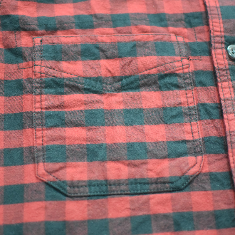 Mens Slimfit Flannel Shirt Two-ply 100% Cotton Pre Washed Vintage Look