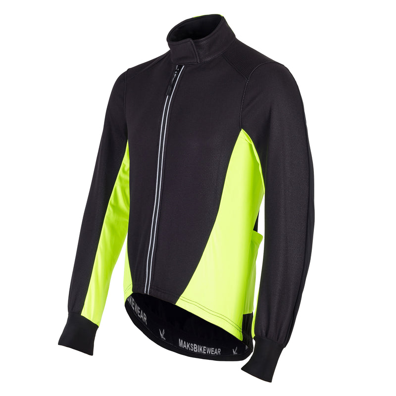 Mens Reflective Waterproof Windproof Long Sleeve Winter Cycling Jacket