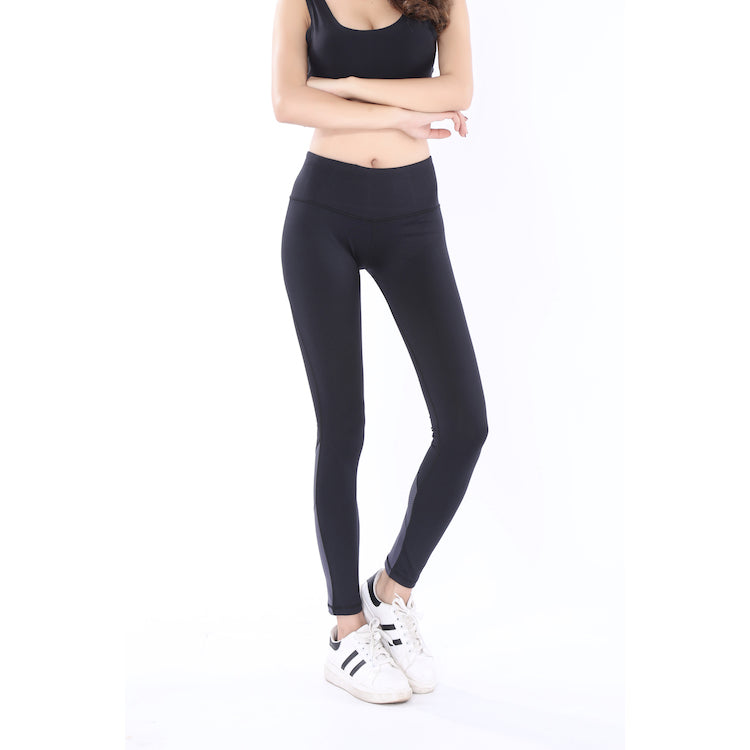 Full-Length Women's Compression Leggings with Panel Inserts